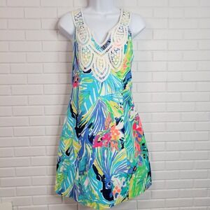 Lilly Pulitzer Shift Dress 6 Tropical‎ Floral Style Largo Resort Wedding Guest